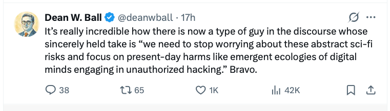 Dean W Ball om AI-riskdebatten och agenter som utför otillåtna cyberintrång.